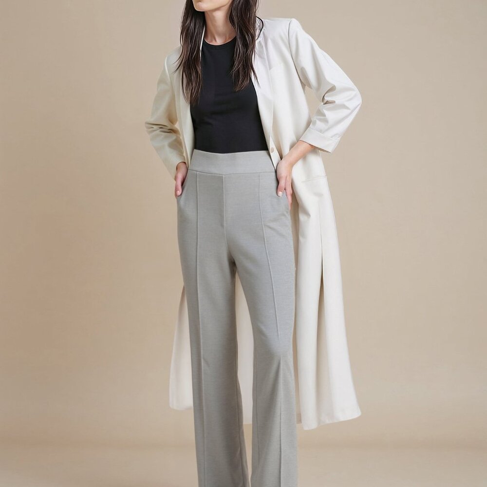 New York & Company Petite Ponte Bootcut Mid Rise Pant Size MEDIUMMEDIUM / GREY -